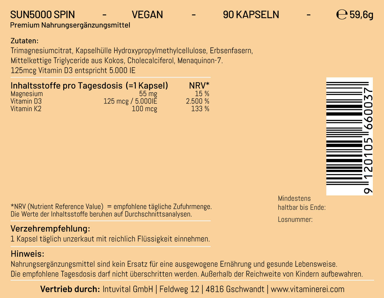 Sun5000 Spin: Vitamin D3 und K2 für starke Knochen und ein stabiles Immunsystem