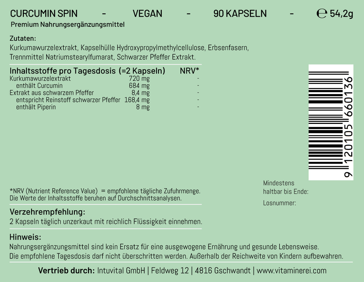 Curcumin Spin: Kurkuma Kapseln -  für einen produktiven Alltag