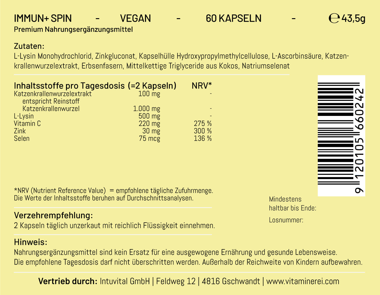 Immun+ Spin der Vitaminerei