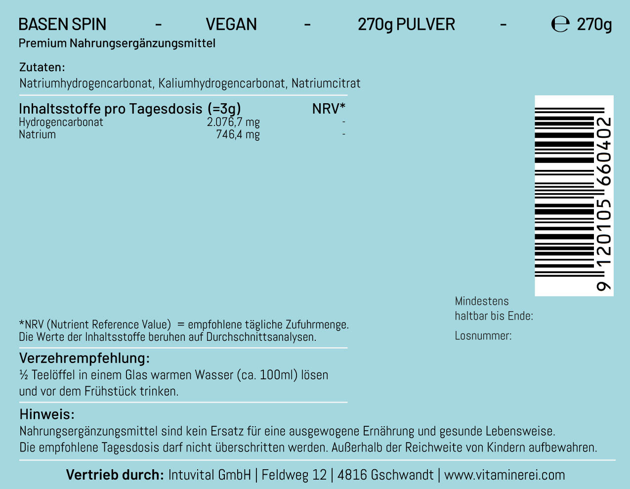 Basen Spin der Vitaminerei