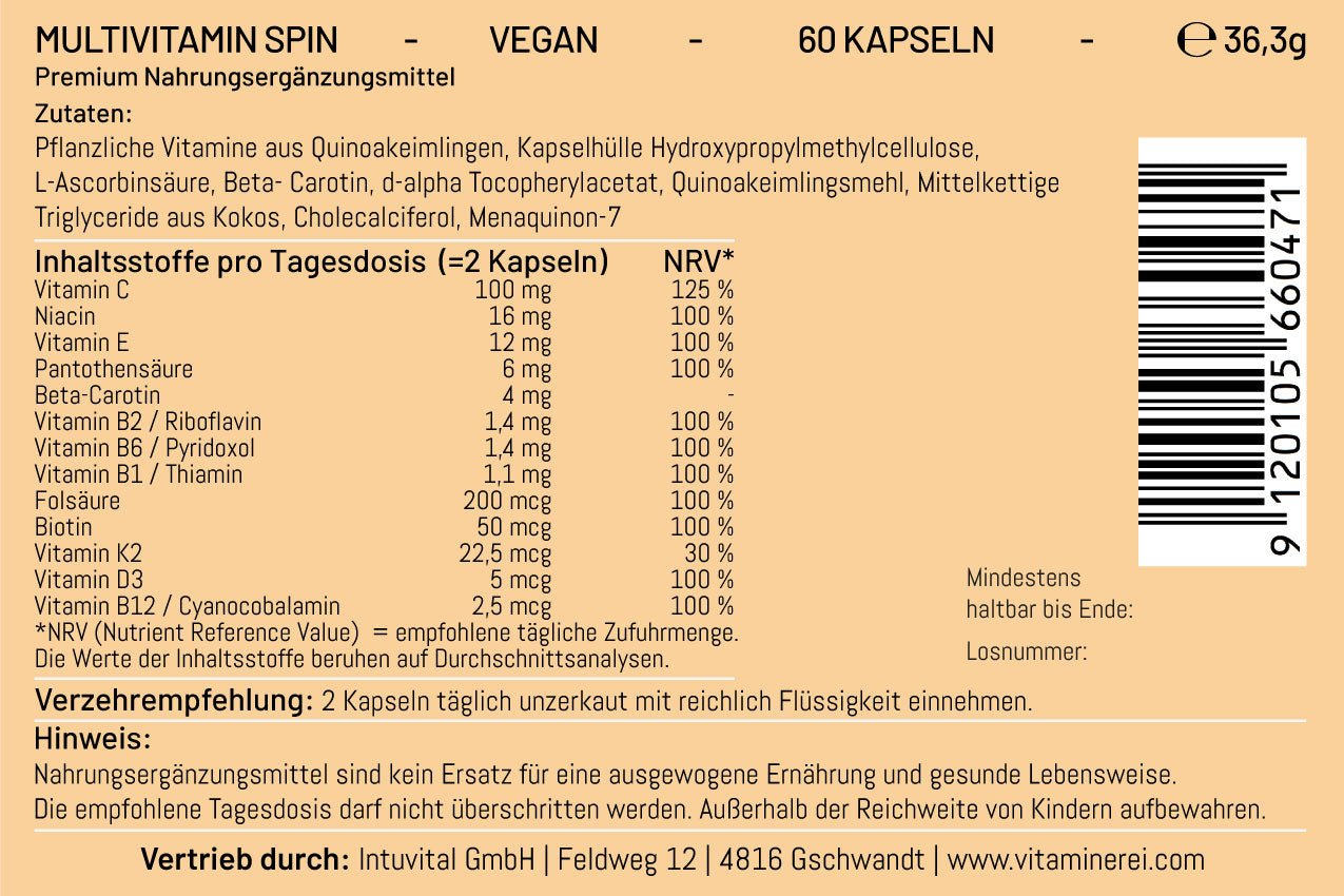 Multivitamin Spin der Vitaminerei