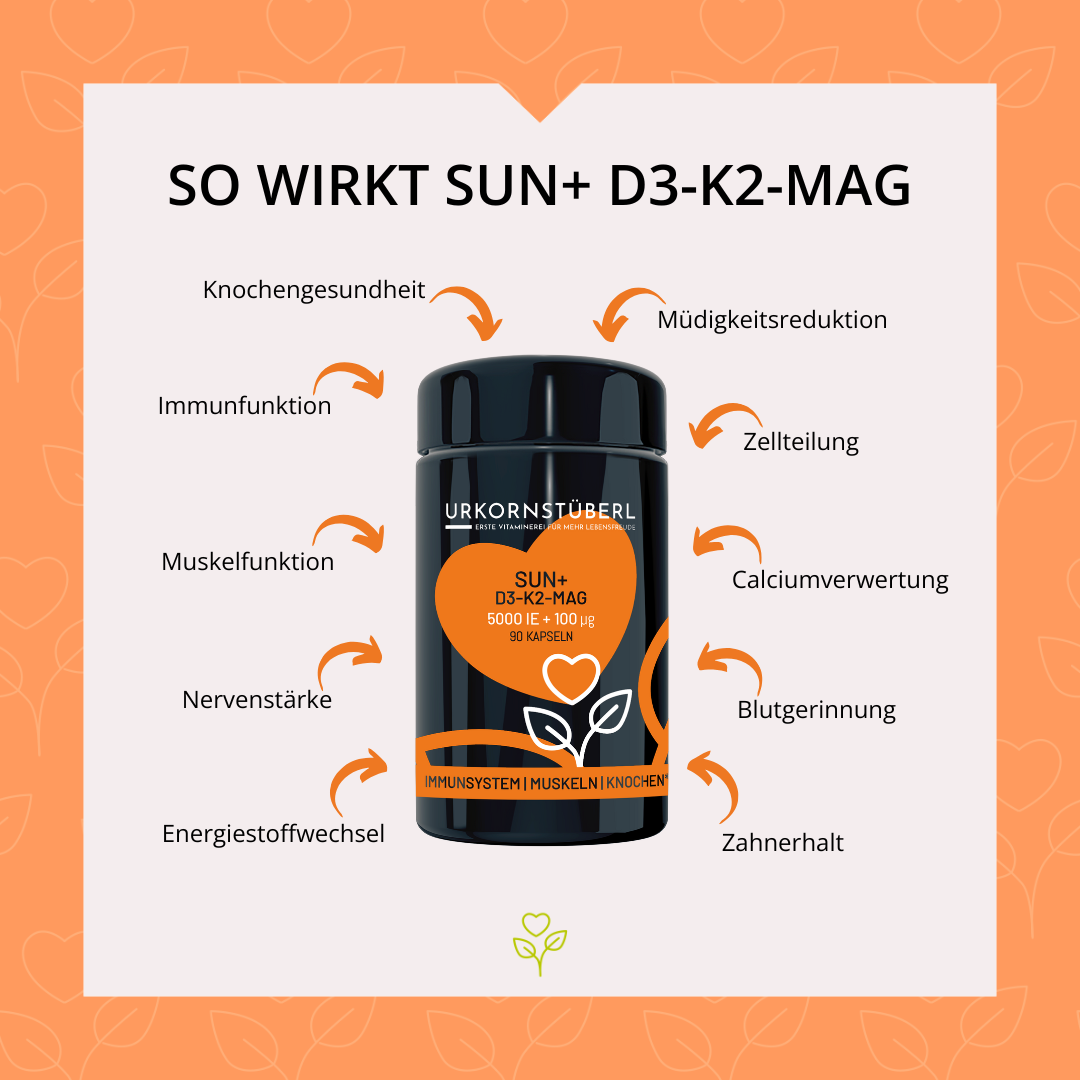SUN+ D3-K2-Mag 60 Kapseln