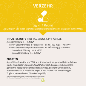 Omega-3 Premium Algenöl 60 Kapseln