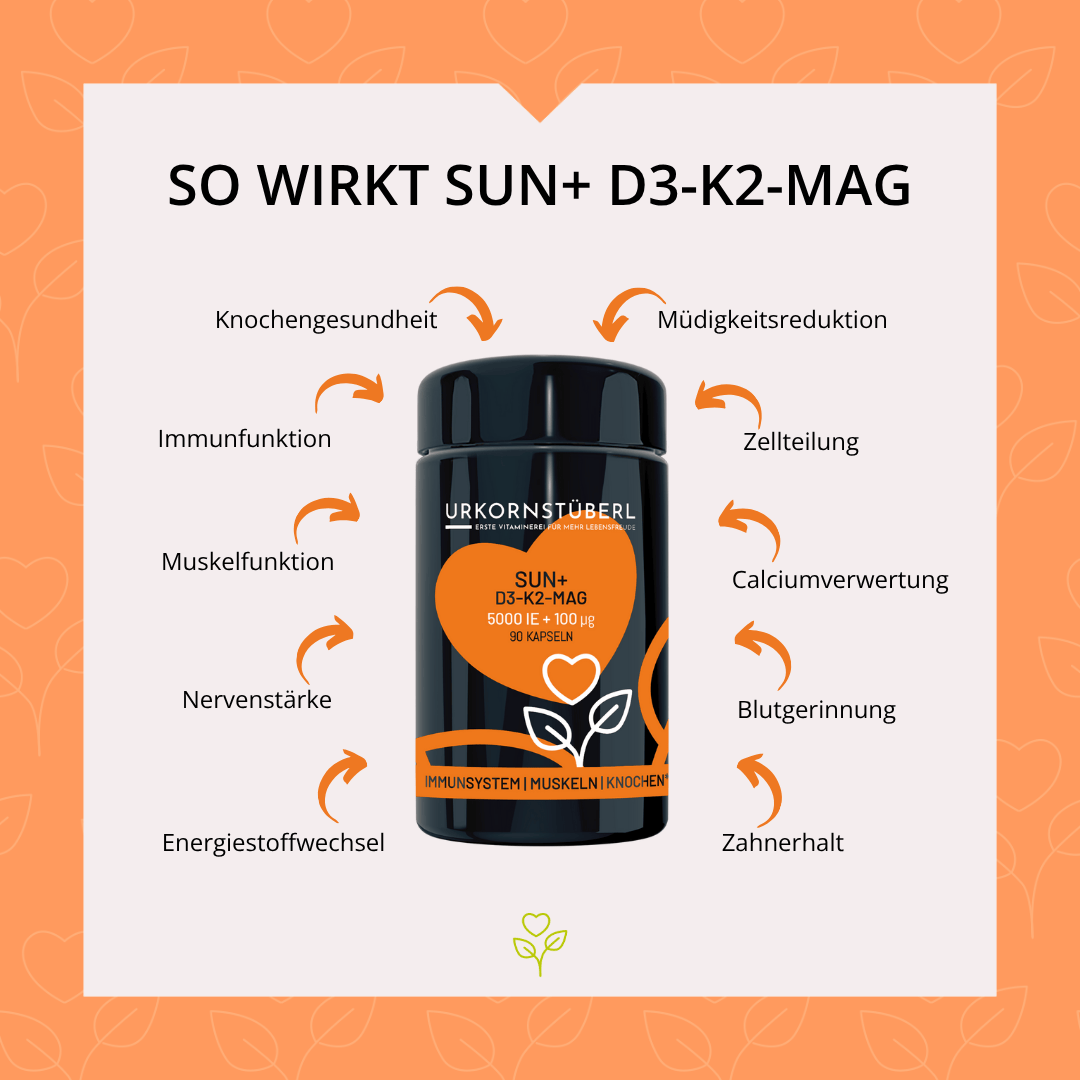SUN+ D3-K2-Mag 60 Kapseln