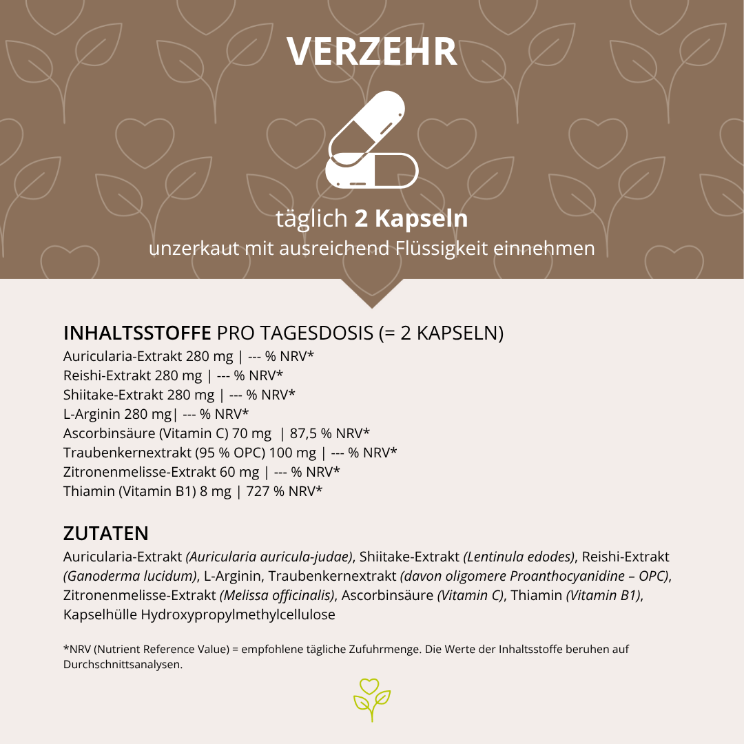 Herz-Kreislauf Vitalpilz-Komplex+ 60 Kapseln