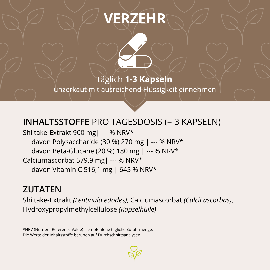 Shiitake Vitalpilzextrakt 60 Kapseln
