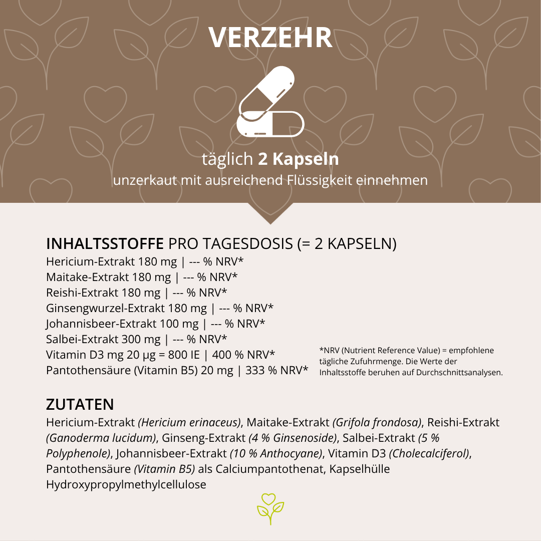 Wechseljahre Vitalpilz-Komplex+ 60 Kapseln