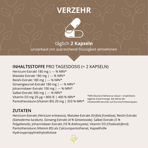 Wechseljahre Vitalpilz-Komplex+ 60 Kapseln