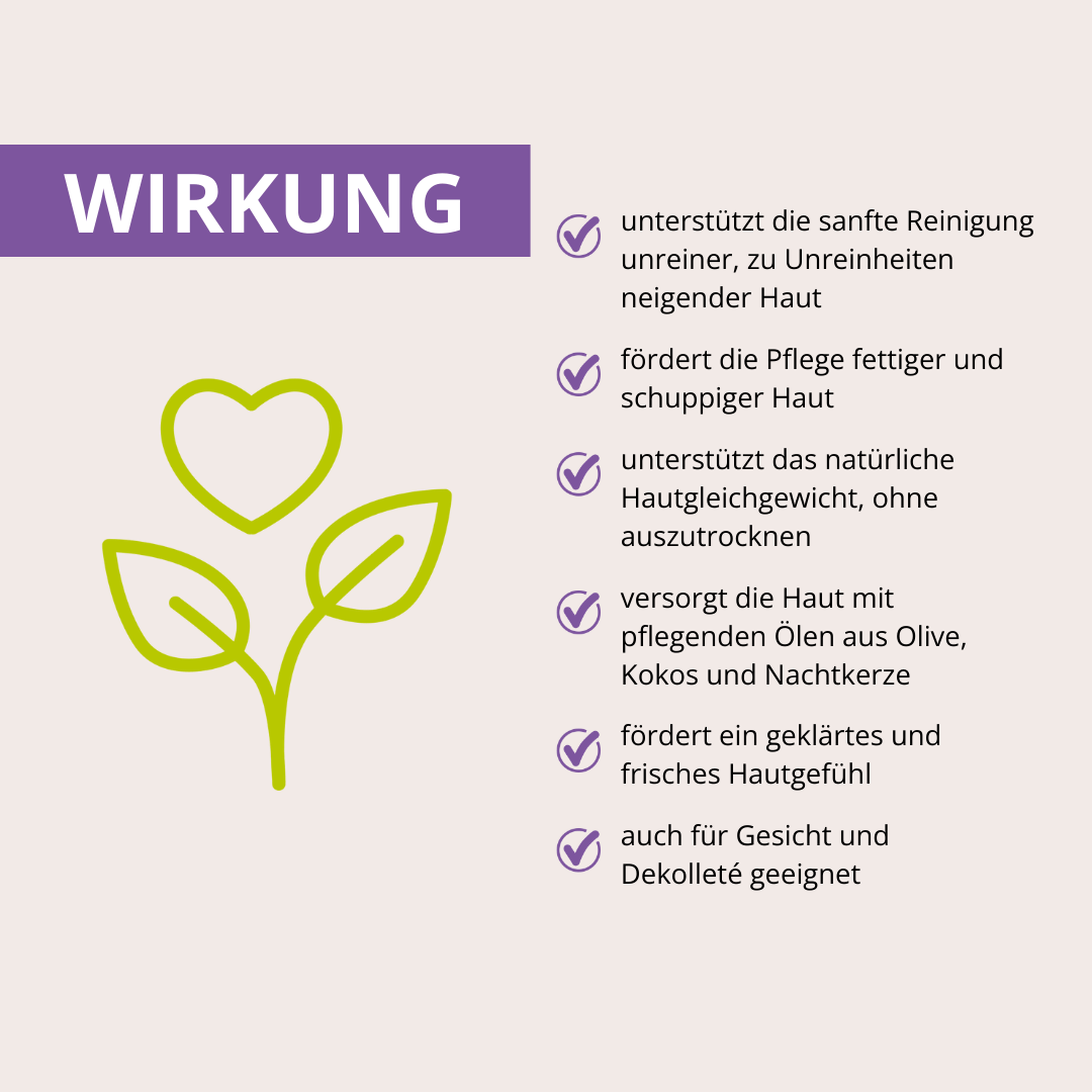 Schwefelseife mit Nachtkerzenöl, Bienenwachs & Rosmarin 80 g