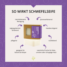 Schwefelseife mit Nachtkerzenöl, Bienenwachs & Rosmarin 80 g