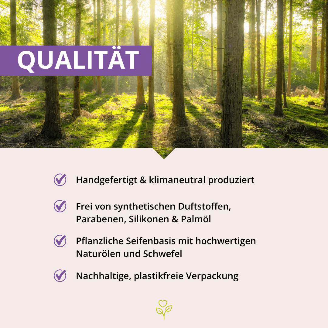 Schwefelseife mit Nachtkerzenöl, Bienenwachs & Rosmarin 80 g