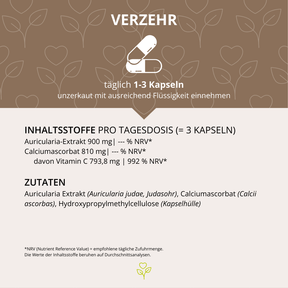 Auricularia Vitalpilzextrakt 60 Kapseln