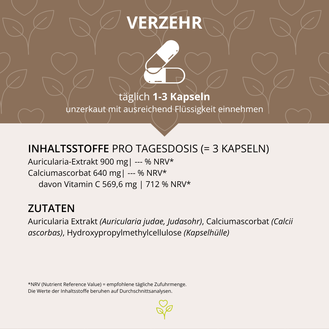 Auricularia Vitalpilzextrakt 60 Kapseln