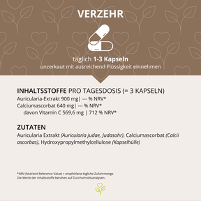 Auricularia Vitalpilzextrakt 60 Kapseln