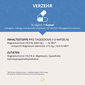 Magnesiumcitrat 90 Kapseln