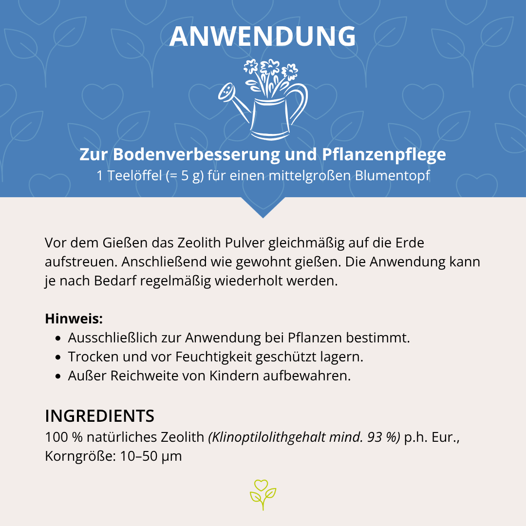 Zeolith für Pflanzen - Naturmineral mit 93 % Klinoptilolith 250 g Dose