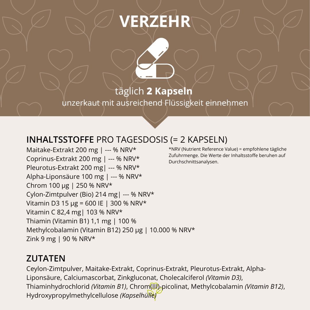 Blutzucker Vitalpilz-Komplex 60 Kapseln