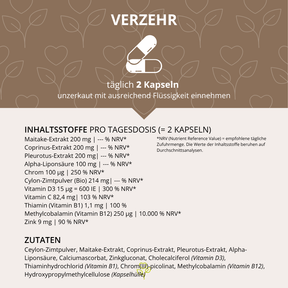 Blutzucker Vitalpilz-Komplex 60 Kapseln