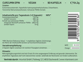 Curcumin Spin: Kurkuma Kapseln -  für einen produktiven Alltag