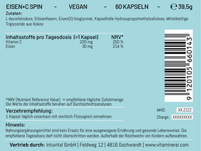 Eisen+C Spin: Gestärkt durch Eisen + Vitamin C Kapseln