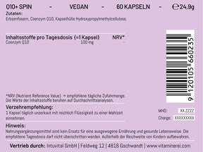 Q10+ Spin: Sofort verfügbare Energie mit der aktiven Coenzym Q10 Formel der Vitaminerei