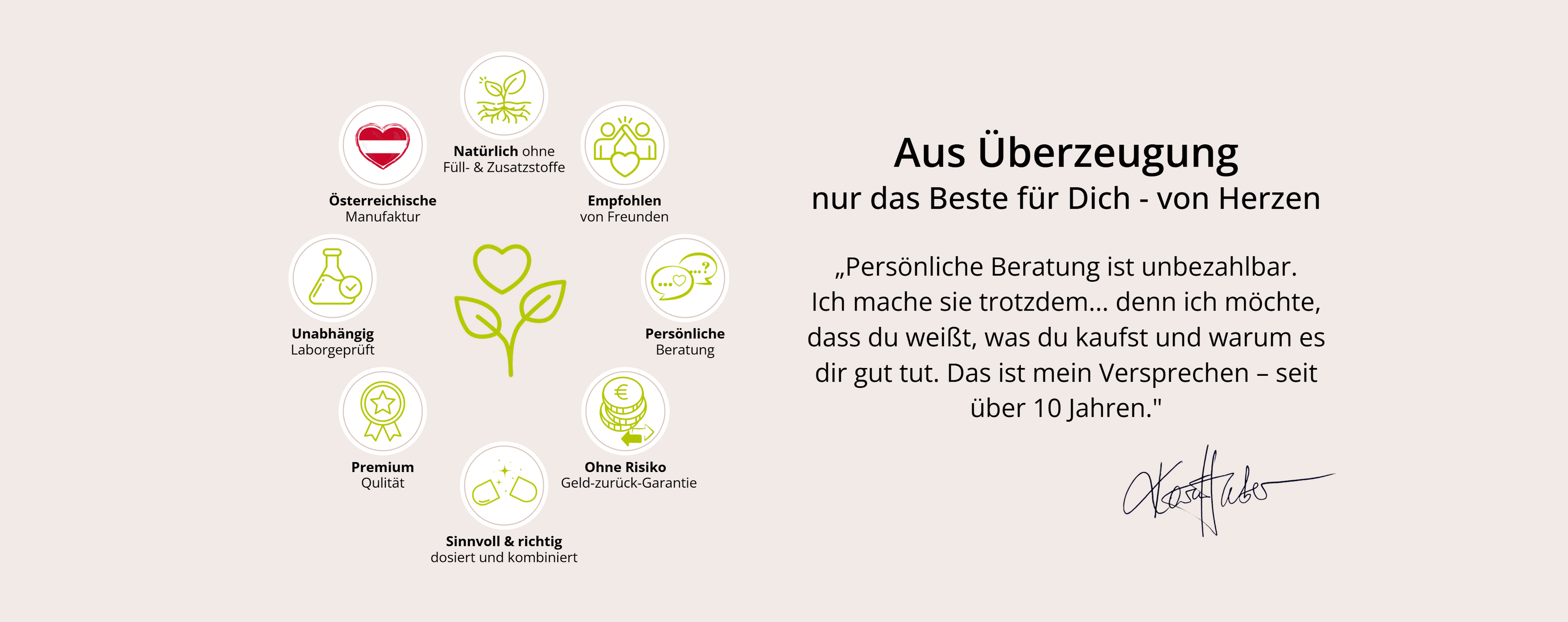 Aus Überzeugung nur das Beste für Dich von Herzen