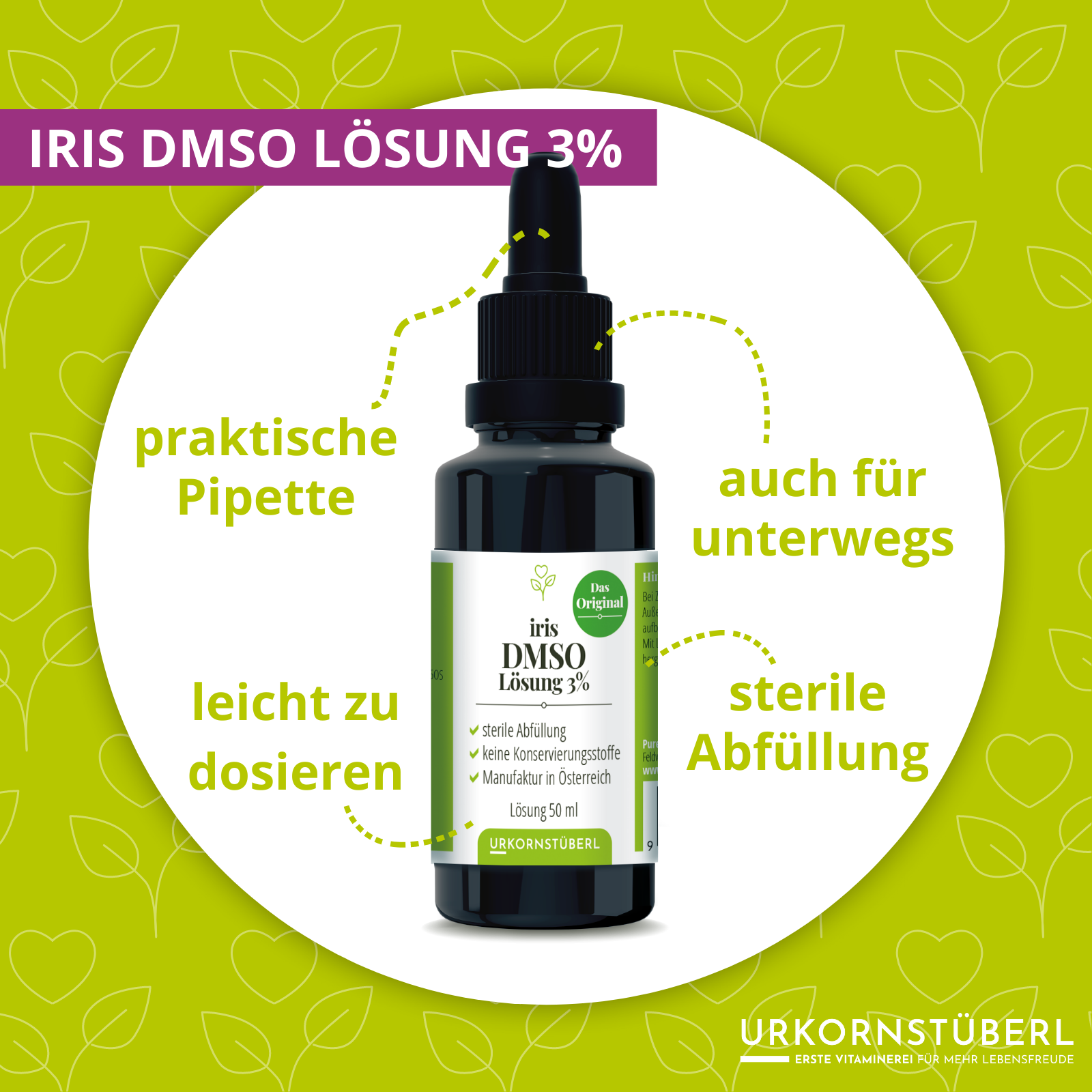 Iris DMSO Lösung 3% praktisch mit Pipette und leicht zu dosieren